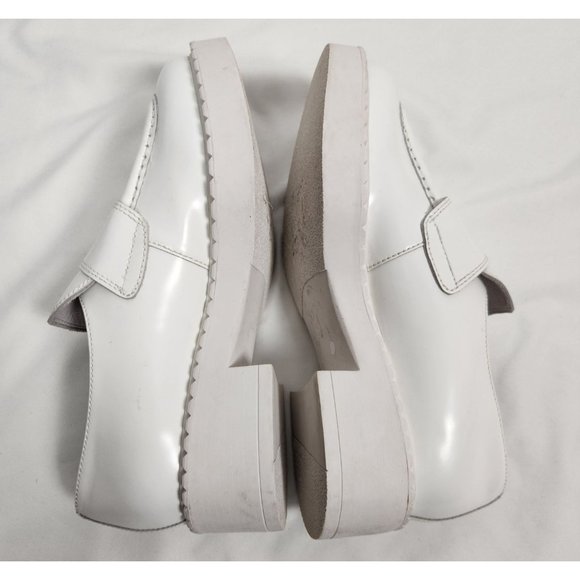 Jeffrey Campbell Women's Sz. 7.5  Librarian Platform Block Heel Loafers In White - Picture 6 of 8